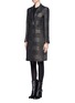 Front View - Click To Enlarge - 3.1 PHILLIP LIM - Single breasted houndstooth coat