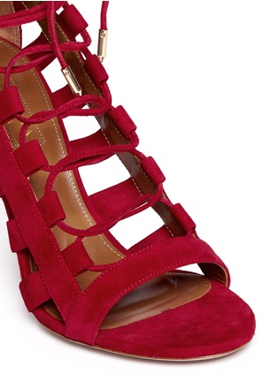 Detail View - Click To Enlarge - AQUAZZURA - 'Amazon' suede caged sandals