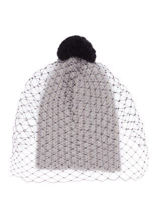 Main View - Click To Enlarge - BERNSTOCK SPEIRS - Pompom veil knit beanie