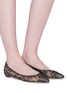 Figure View - Click To Enlarge - PEDDER RED - 'Kala' floral guipure lace skimmer flats