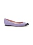 Main View - Click To Enlarge - PEDDER RED - 'Amelia' contrast toe leather skimmer flats
