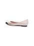 Detail View - Click To Enlarge - PEDDER RED - 'Amelia' contrast toe leather skimmer flats