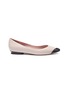 Main View - Click To Enlarge - PEDDER RED - 'Amelia' contrast toe leather skimmer flats