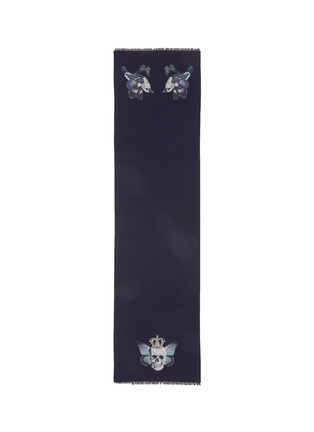 Main View - Click To Enlarge - ALEXANDER MCQUEEN - Monarch Skull wool blend scarf