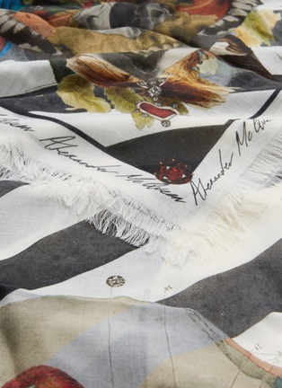 Detail View - Click To Enlarge - ALEXANDER MCQUEEN - Botanical Master Skull modal-wool scarf