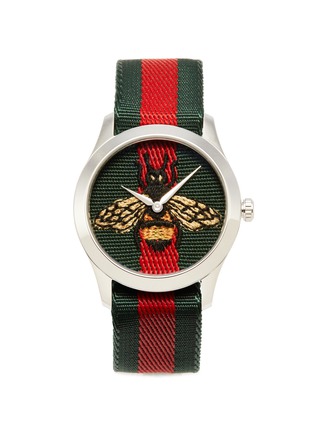 Main View - Click To Enlarge - GUCCI - 'Le Marché des Merveilles' bee embroidered 38mm watch