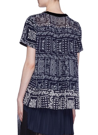 Back View - Click To Enlarge - SACAI - x Reyn Spooner floral print pleated back corduroy T-shirt