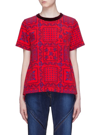 Main View - Click To Enlarge - SACAI - x Reyn Spooner floral print pleated back corduroy T-shirt
