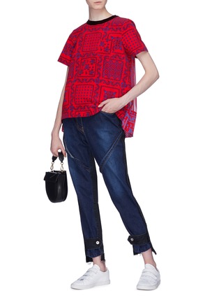 Figure View - Click To Enlarge - SACAI - x Reyn Spooner floral print pleated back corduroy T-shirt