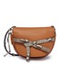 Main View - Click To Enlarge - LOEWE - 'Gate' snake embossed knot small leather saddle bag