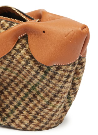 Detail View - Click To Enlarge - LOEWE - 'Bunny' mini leather panel houndstooth tweed bag