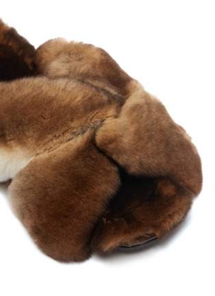 Detail View - Click To Enlarge - ALUMNAE - 'Turban' cross strap rabbit fur slide sandals