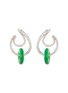 Main View - Click To Enlarge - SAMUEL KUNG - Diamond jade 18k white gold swirl drop earrings