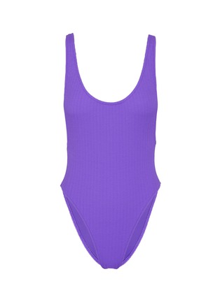 Main View - Click To Enlarge - TOPSHOP - Scoop back rib knit one-piece swimsuit