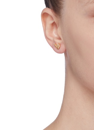Figure View - Click To Enlarge - XIAO WANG - 'Stardust' diamond 14k yellow gold stud earrings