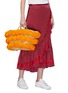 Figure View - Click To Enlarge - 10906 - 'Candy Striped' pompom woven straw basket bag