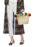 Figure View - Click To Enlarge - 10906 - Pompom woven straw basket bag