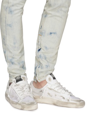Figure View - Click To Enlarge - GOLDEN GOOSE - 'Stardan' distressed mesh panel leather sneakers