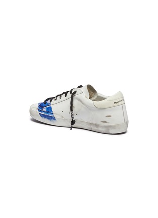 Detail View - Click To Enlarge - GOLDEN GOOSE - 'Superstar' stripe paint stroke leather sneakers