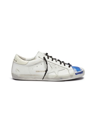 Main View - Click To Enlarge - GOLDEN GOOSE - 'Superstar' stripe paint stroke leather sneakers