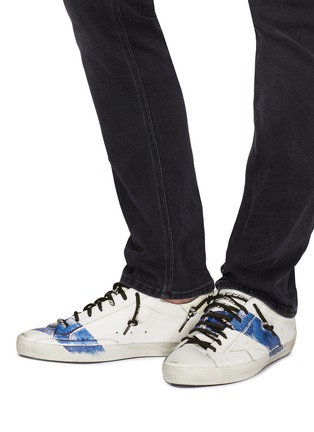 Figure View - Click To Enlarge - GOLDEN GOOSE - 'Superstar' stripe paint stroke leather sneakers
