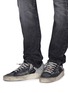 Figure View - Click To Enlarge - GOLDEN GOOSE - 'Stardan' distressed mesh panel leather sneakers