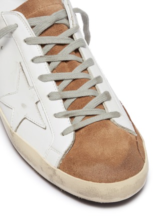 Detail View - Click To Enlarge - GOLDEN GOOSE - 'Superstar' colourblock suede panel leather sneakers