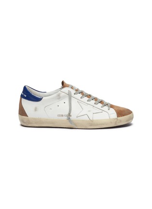 Main View - Click To Enlarge - GOLDEN GOOSE - 'Superstar' colourblock suede panel leather sneakers