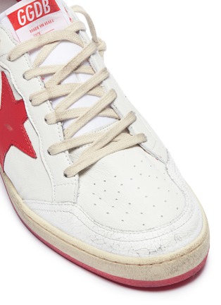 Detail View - Click To Enlarge - GOLDEN GOOSE - 'Ball Star' crackled panel leather sneakers