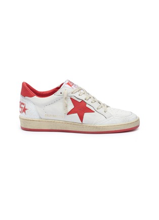 Main View - Click To Enlarge - GOLDEN GOOSE - 'Ball Star' crackled panel leather sneakers