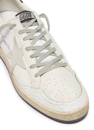 Detail View - Click To Enlarge - GOLDEN GOOSE - 'Ball Star' slogan print counter panelled canvas sneakers