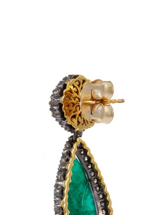 Detail View - Click To Enlarge - AISHWARYA - Diamond emerald gold alloy drop earrings
