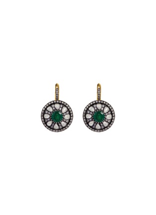 Main View - Click To Enlarge - AISHWARYA - Diamond emerald gold alloy drop earrings