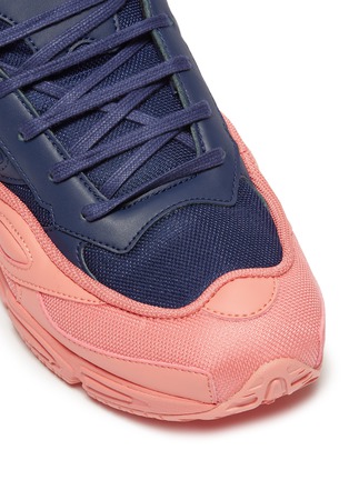 Detail View - Click To Enlarge - ADIDAS X RAF SIMONS - 'Ozweego' colourblock faux leather panel mesh sneakers