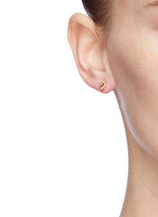 Figure View - Click To Enlarge - SYDNEY EVAN - LOVE KNOT' DIAMOND 14K ROSE GOLD SINGLE EARRING