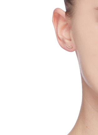 Figure View - Click To Enlarge - SYDNEY EVAN - Embellished spike stud earrings