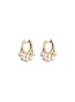 Main View - Click To Enlarge - SYDNEY EVAN - Pearl fringe 14k yellow gold hoop earrings