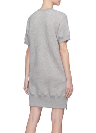 Back View - Click To Enlarge - SACAI - Pleated zip outseam sweatshirt dress