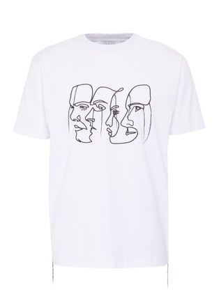 Main View - Click To Enlarge - QUIBE  - Quadruple face embroidered unisex T-shirt