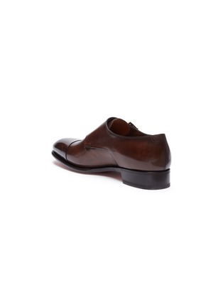 Detail View - Click To Enlarge - SANTONI - 'Carter' double monk strap leather loafers