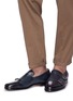 Figure View - Click To Enlarge - SANTONI - Double monk strap leather loafers