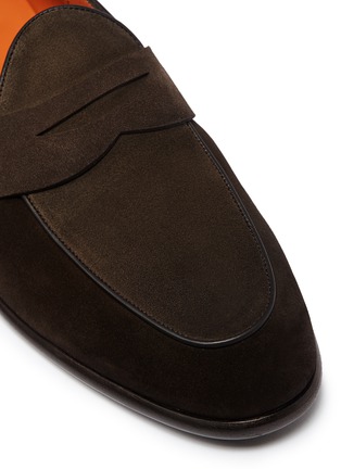Detail View - Click To Enlarge - SANTONI - Suede penny loafers