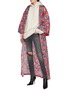 Detail View - Click To Enlarge - VETEMENTS - Belted floral print hooded oversized unisex kimono coat