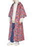 Detail View - Click To Enlarge - VETEMENTS - Belted floral print hooded oversized unisex kimono coat