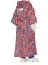  - VETEMENTS - Belted floral print hooded oversized unisex kimono coat