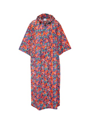 Main View - Click To Enlarge - VETEMENTS - Belted floral print hooded oversized unisex kimono coat