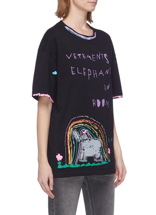 Front View - Click To Enlarge - VETEMENTS - 'Rainbow Elephant' graphic print unisex T-shirt