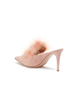 Detail View - Click To Enlarge - GIANVITO ROSSI - 'Costance' marabou feather suede mules