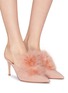 Figure View - Click To Enlarge - GIANVITO ROSSI - 'Costance' marabou feather suede mules