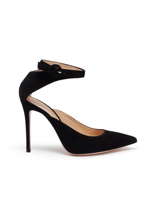 Main View - Click To Enlarge - GIANVITO ROSSI - Cross ankle strap suede pumps